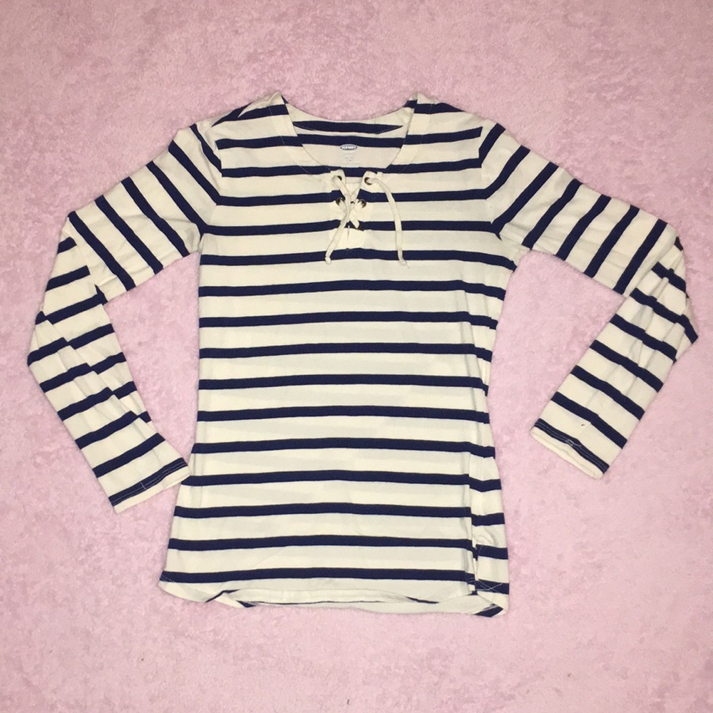 Old Navy Striped Long sleeve, foax tie up